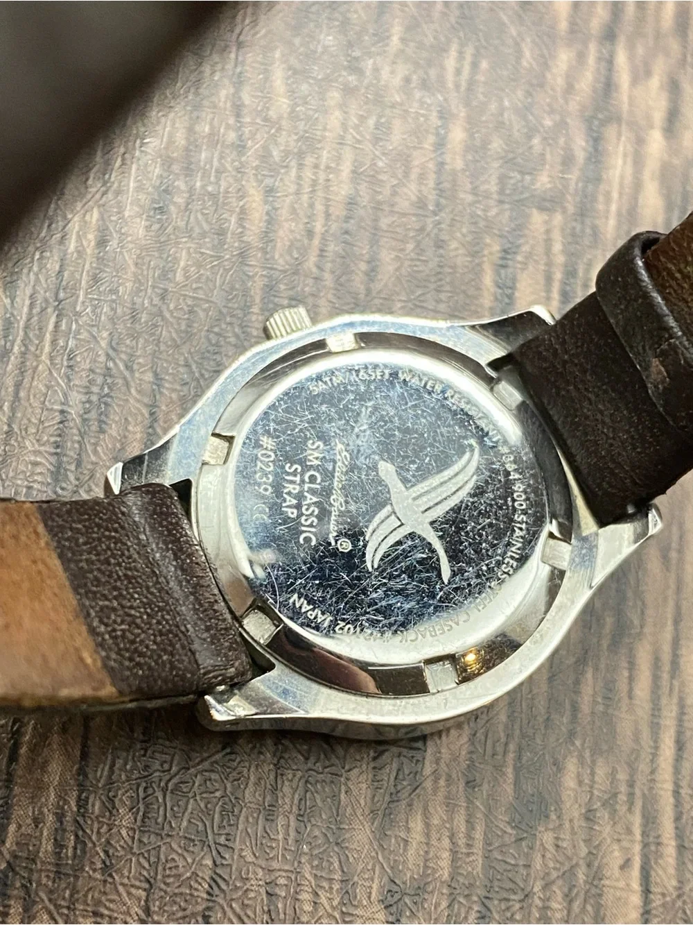 Eddie Bauer women’s Watch with date Brown Leather Strap working